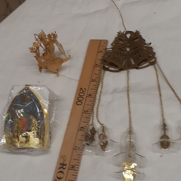 3 pc bundle of brass filligree Ornaments. - Picture 11 of 14